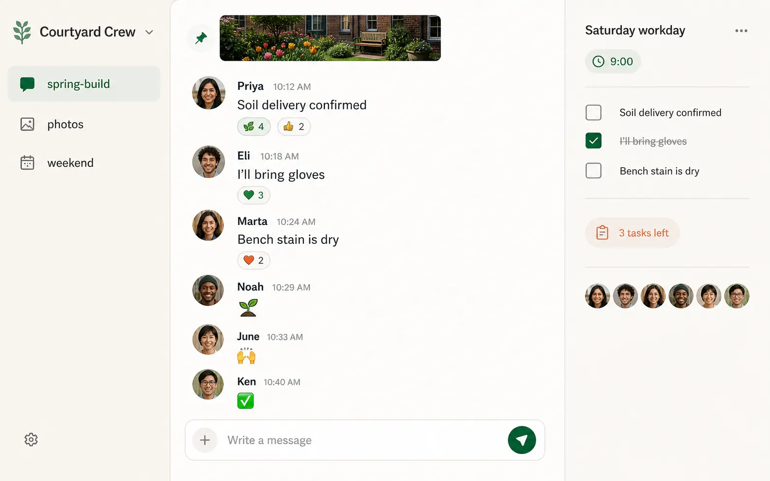 A focused group chat app