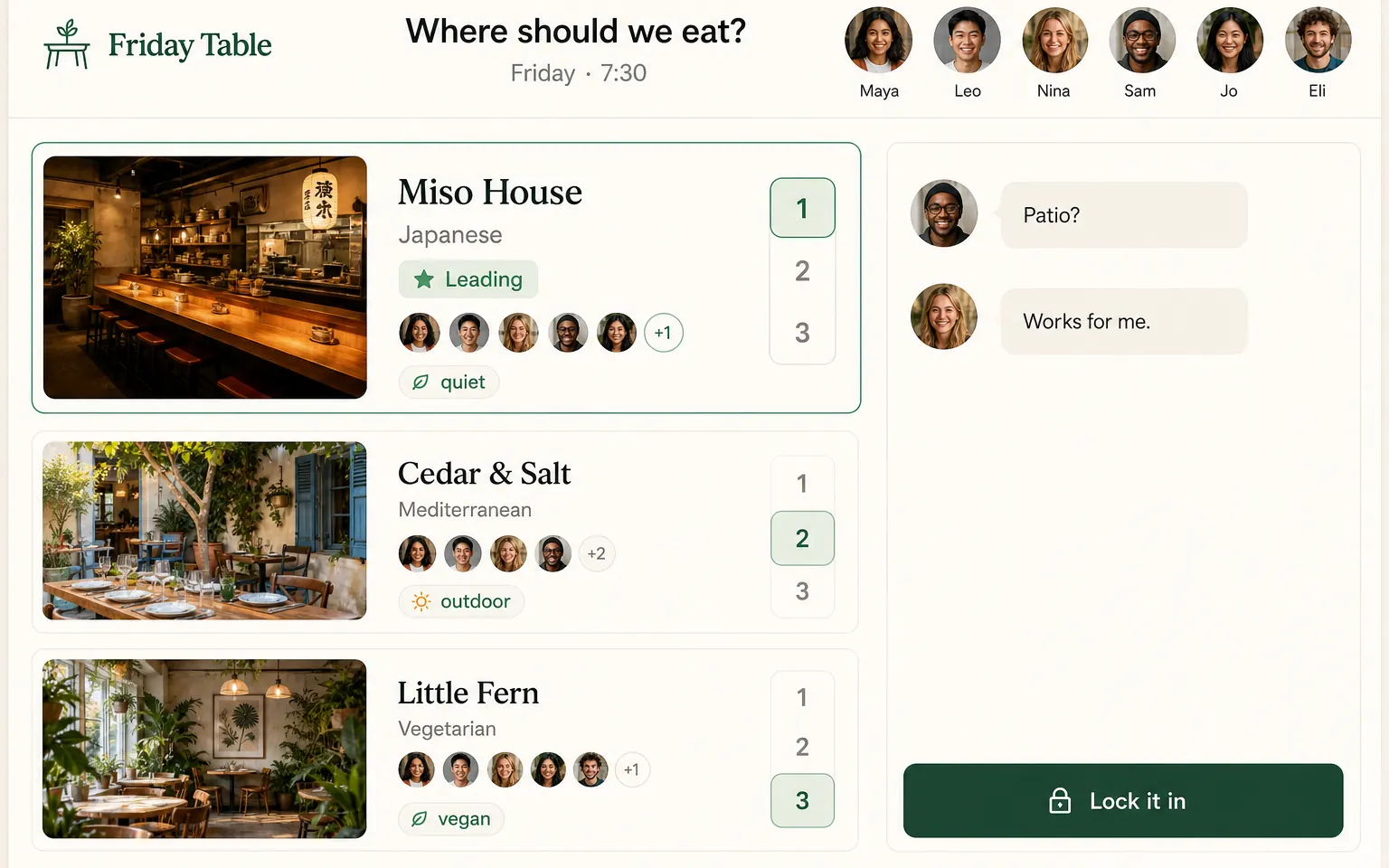A shared decision and voting app